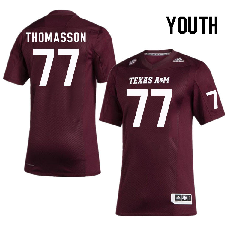 Youth #77 Colton Thomasson Texas A&M Aggies College Football Jerseys Stitched Sale-Maroon - Click Image to Close